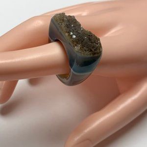 Chunky Multicolor Druzy Agate Stone Ring